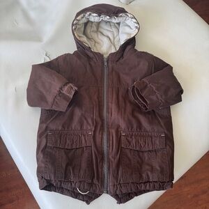 Vest jacket parka raincoat 12/18 months fleeced Burberry hood zip brown